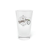 Custom Printed Wizarding Pub Pint Glass with Traditional Design featuring The Gobble Inn's Frog and Spider Web Logo