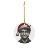 Harry Potter in a Santa hat