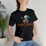 Rum, Please - Skeleton drinking rum - Unisex Jersey Short Sleeve Tee