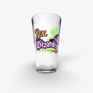 Real Wizardry Logo Drinking Glass