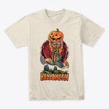 Zombie Running with Halloween Pumpkin