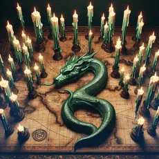 Карта с парящими свечами Слизерин: Магия и Технологии